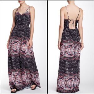 Parker The Kisa Dress Silk‎ Maxi Dress Crossback Tie Size M $297